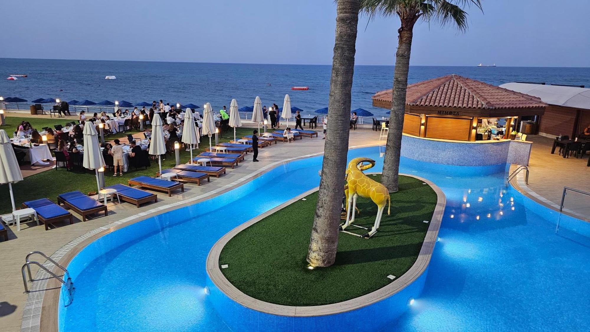 Mimoza Beach Hotel Agios Sergios Bagian luar foto