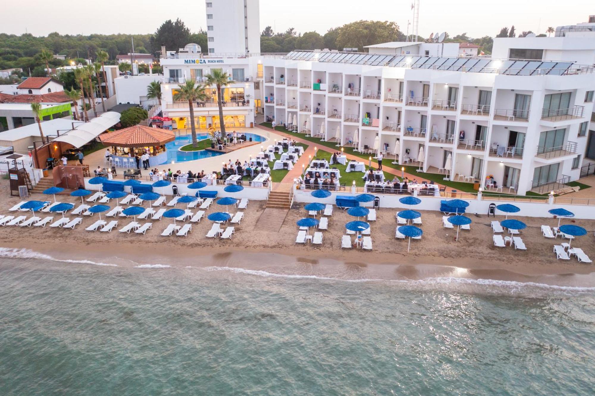 Mimoza Beach Hotel Agios Sergios Bagian luar foto