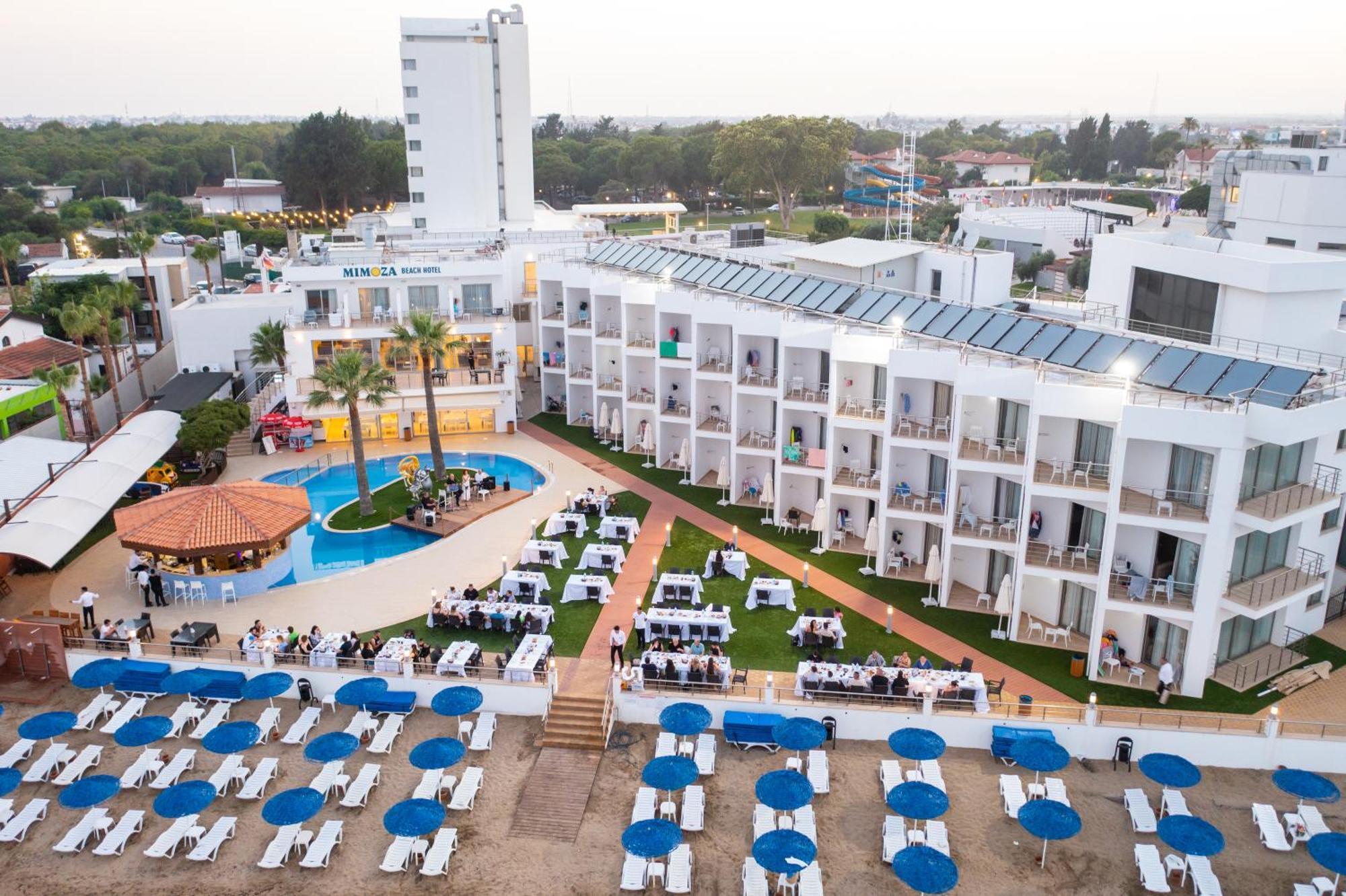 Mimoza Beach Hotel Agios Sergios Bagian luar foto