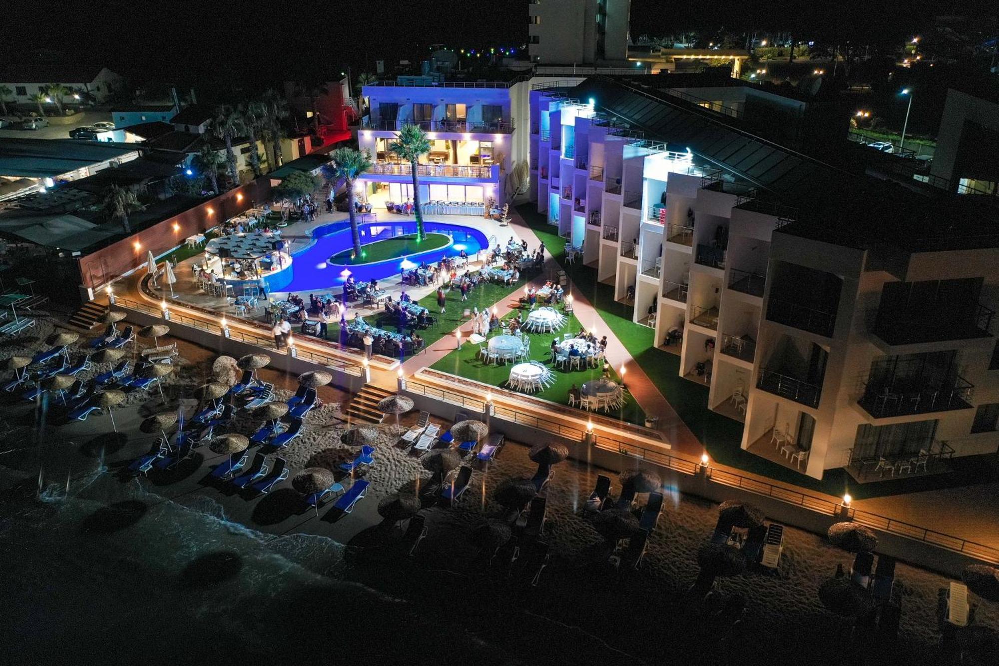 Mimoza Beach Hotel Agios Sergios Bagian luar foto