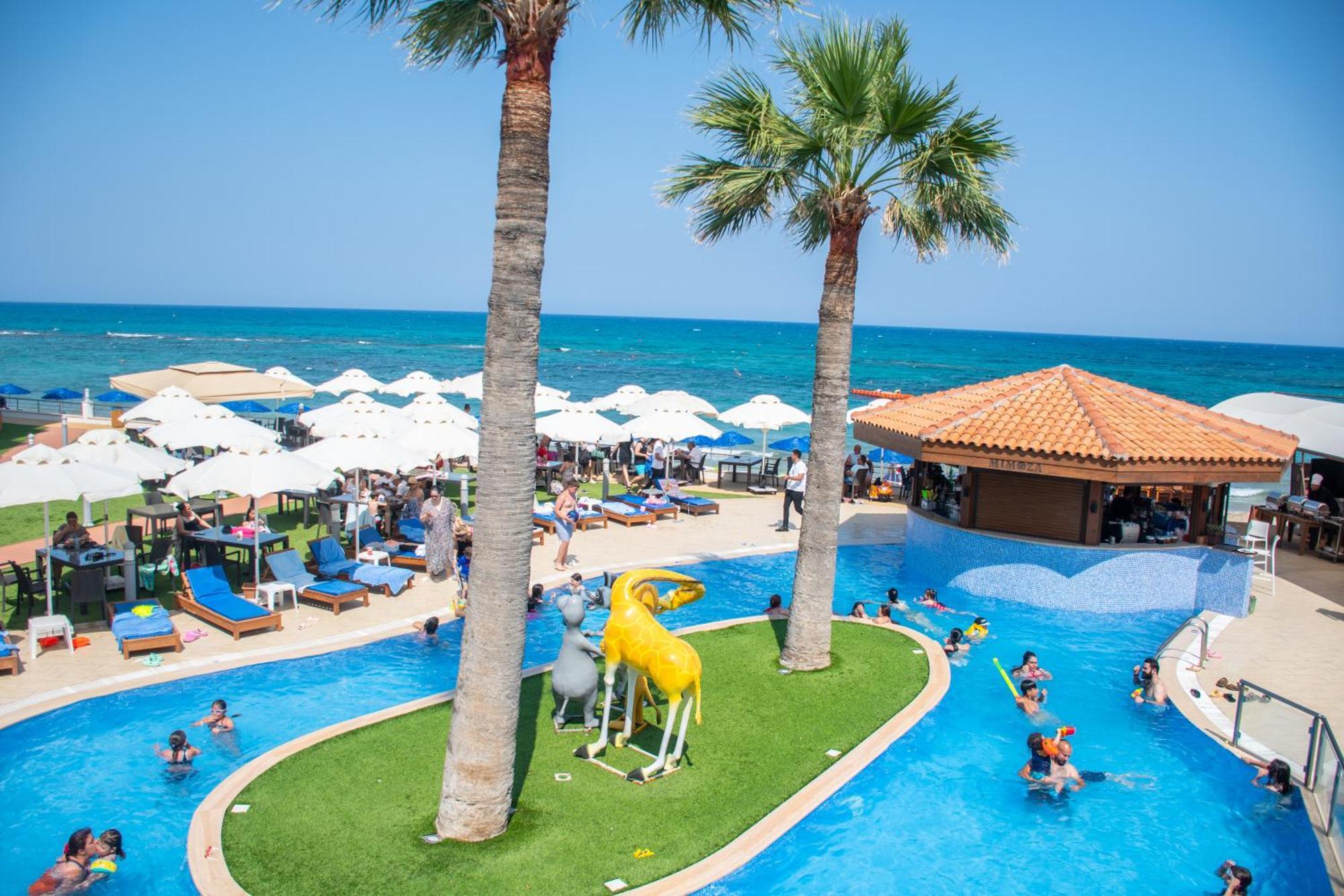 Mimoza Beach Hotel Agios Sergios Bagian luar foto